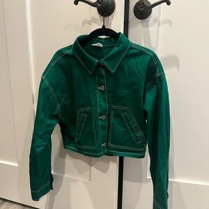 Green cropped jacket